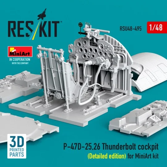 P-47D-25, 26 Thunderbolt cockpit (Detailed edition) for MiniArt kit...