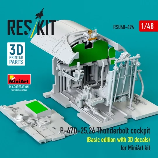 P-47D-25, 26 Thunderbolt cockpit (Basic edition with 3D decals) for...