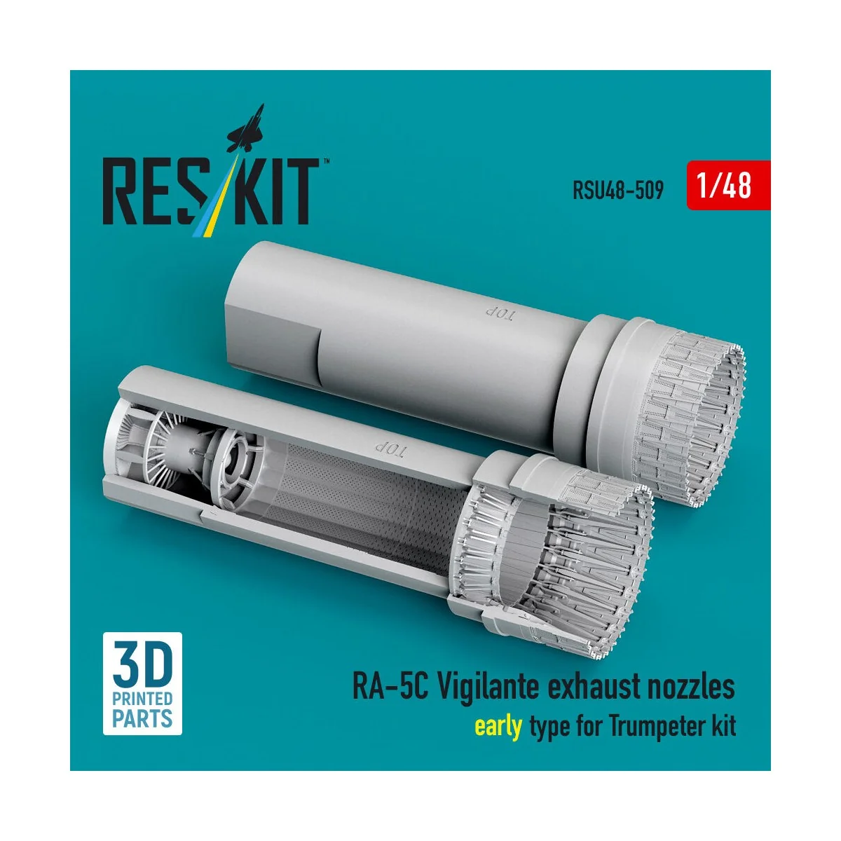 RA-5C Vigilante exhaust nozzles early type for Trumpeter kit (3D Pr...