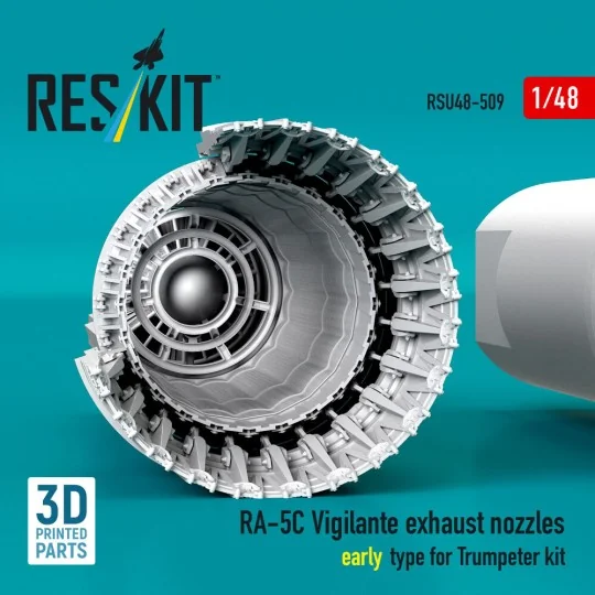 RA-5C Vigilante exhaust nozzles early type for Trumpeter kit (3D Pr...