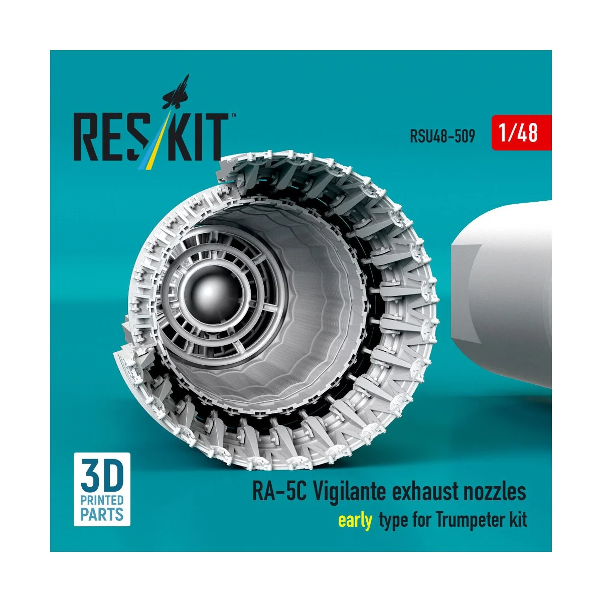 RA-5C Vigilante exhaust nozzles early type for Trumpeter kit (3D Pr...