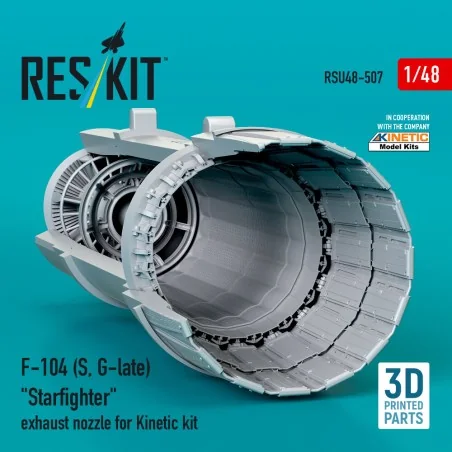F-104 (S, G-late) Starfighter exhaust nozzle for Kinetic kit (3D Pr...