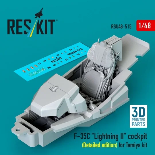 F-35C Lightning II cockpit (Detailed edition) for Tamiya kit (3D Pr...