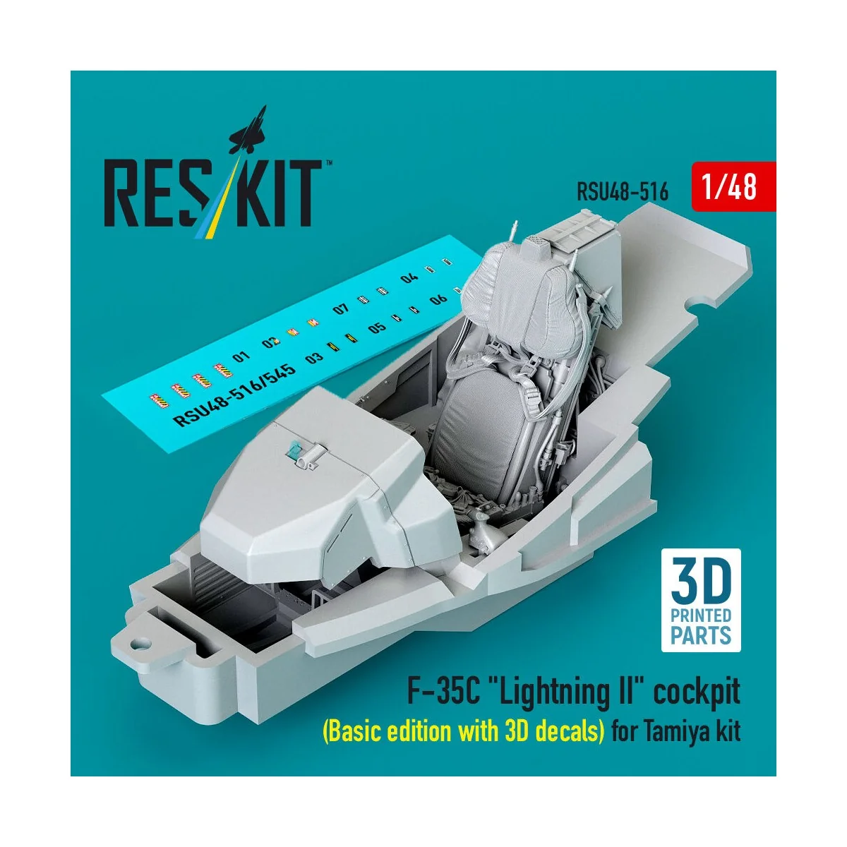 F-35C Lightning II cockpit (Basic edition with 3D decals) for Tamiy... F-35C Lightning II cockpit (Basic edition with 3D decals) for Tamiy...