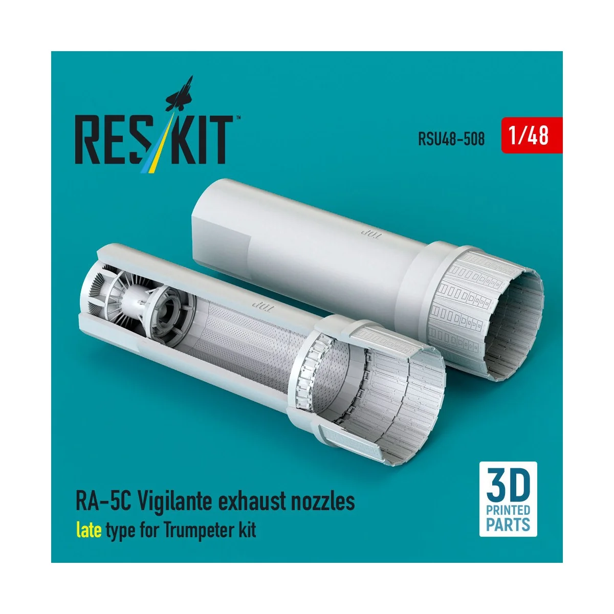 RA-5C Vigilante exhaust nozzles late type for Trumpeter kit (3D Pri...