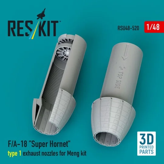 F/A-18 Super Hornet type 1 exhaust nozzles for Meng kit (3D Printed...