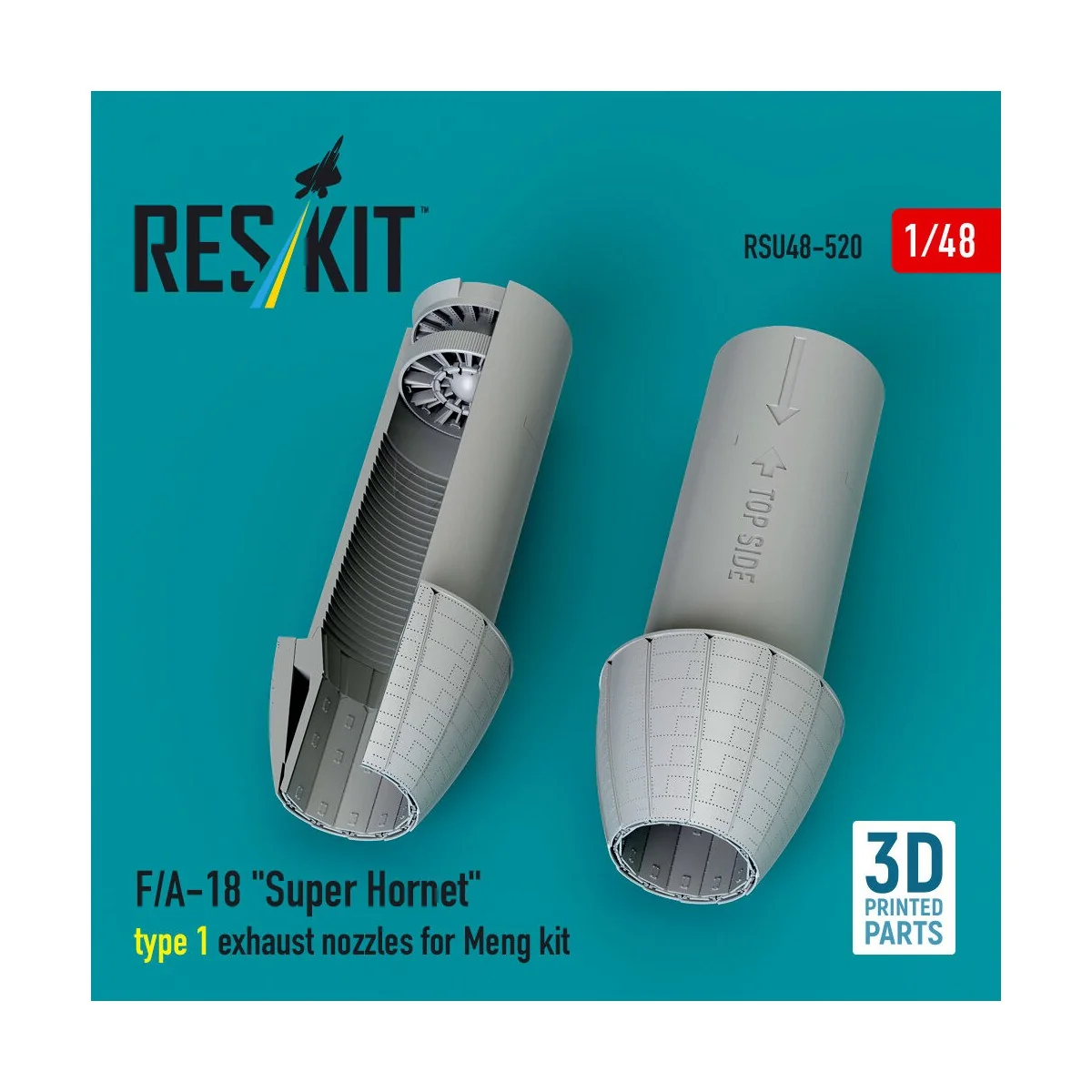 F/A-18 Super Hornet type 1 exhaust nozzles for Meng kit (3D Printed...