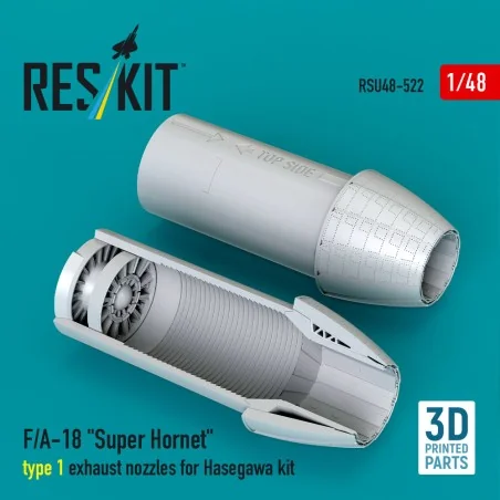 F/A-18 Super Hornet type 1 exhaust nozzles for Hasegawa kit (3D Pri...