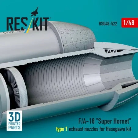 F/A-18 Super Hornet type 1 exhaust nozzles for Hasegawa kit (3D Pri...