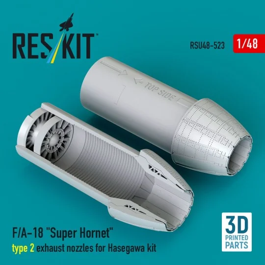 F/A-18 Super Hornet type 2 exhaust nozzles for Hasegawa kit (3D Pri...