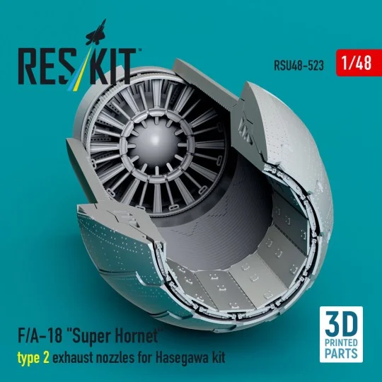 F/A-18 Super Hornet type 2 exhaust nozzles for Hasegawa kit (3D Pri...