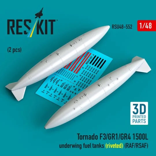 Tornado F3/GR1/GR4 1500L underwing fuel tanks (riveted) (RAF/RSAF) ...