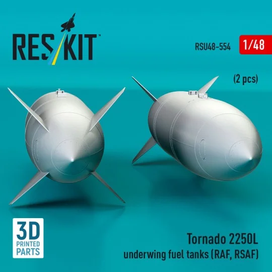Tornado 2250L underwing fuel tanks (RAF, RSAF) (2 pcs) (3D Printed)...