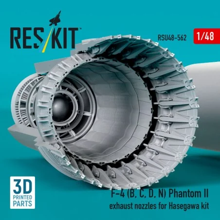 F-4 (B, C, D, N) Phantom II exhaust nozzles for Hasegawa kit (3D Pr...