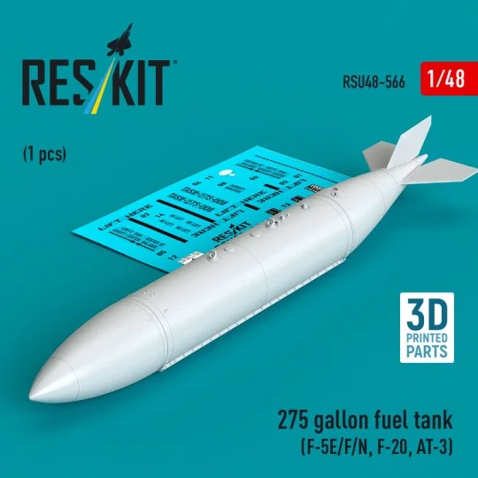 275 gallon fuel tank (F-5E/F/N, F-20, AT-3) (1 pcs) (3D Printed), 1...