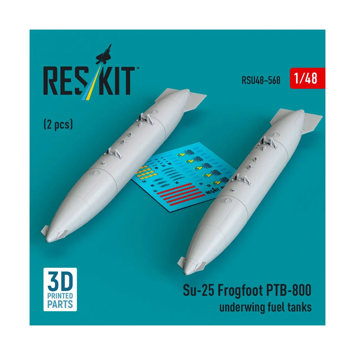 Su-25 Frogfoot PTB-800 underwing fuel tanks (2 pcs) (3D Printed), 1...