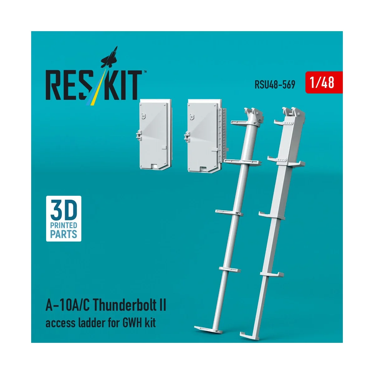A-10A/C Thunderbolt II access ladder for GWH kit (3D Printed), 1/48...