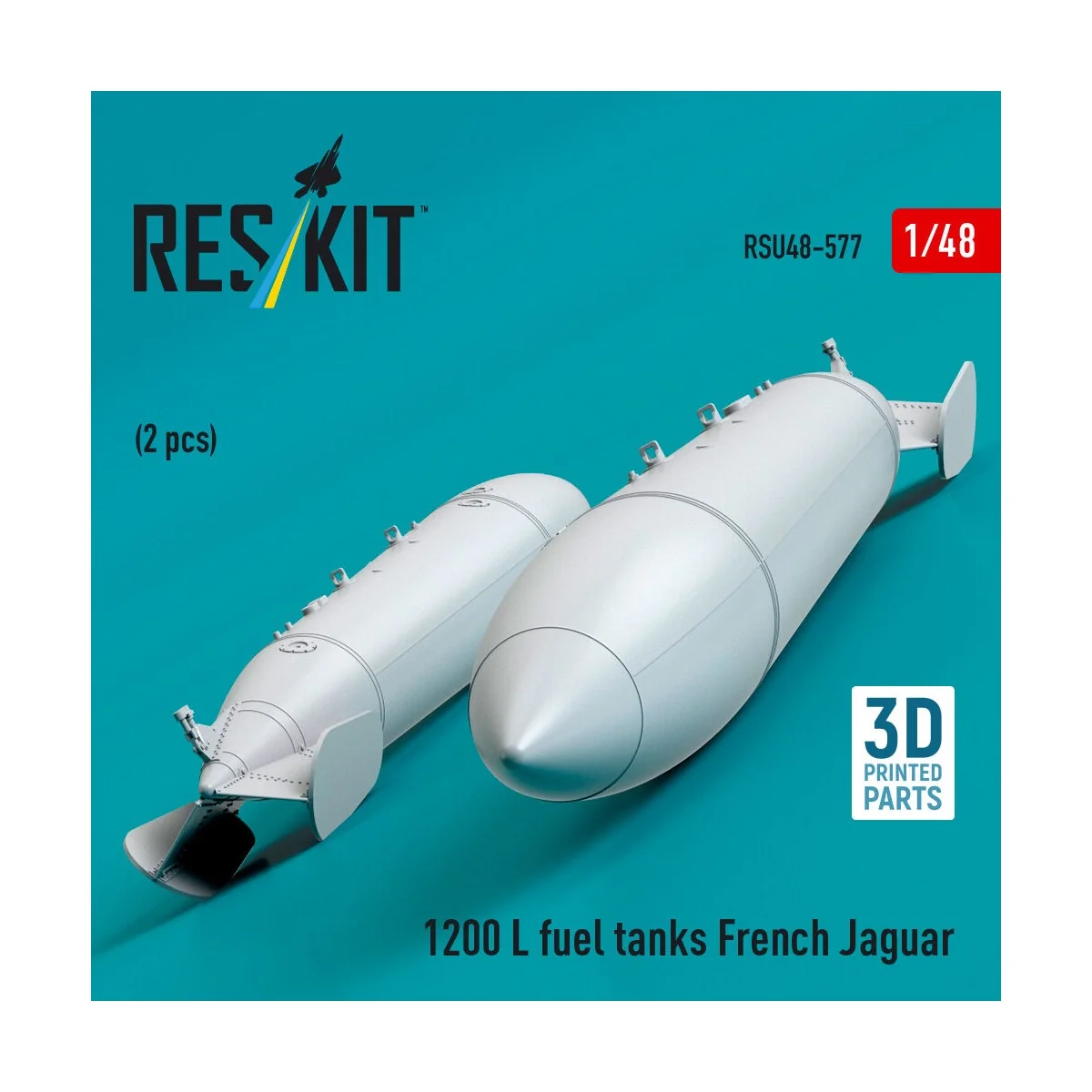 1200 L fuel tanks French Jaguar (2 pcs) (3D Printed), 1/48 - ResKit...