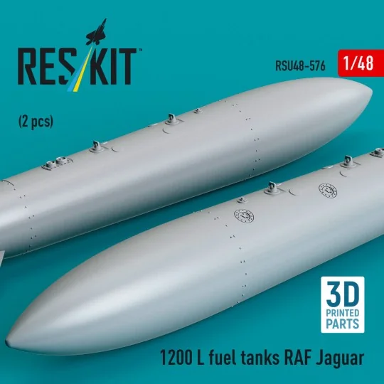 1200 L fuel tanks RAF Jaguar (2 pcs) (3D Printed), 1/48 - ResKit Mo...