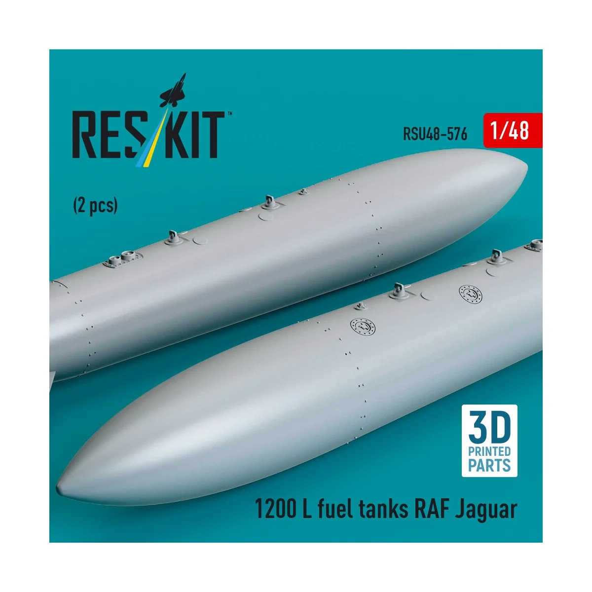 1200 L fuel tanks RAF Jaguar (2 pcs) (3D Printed), 1/48 - ResKit Mo...