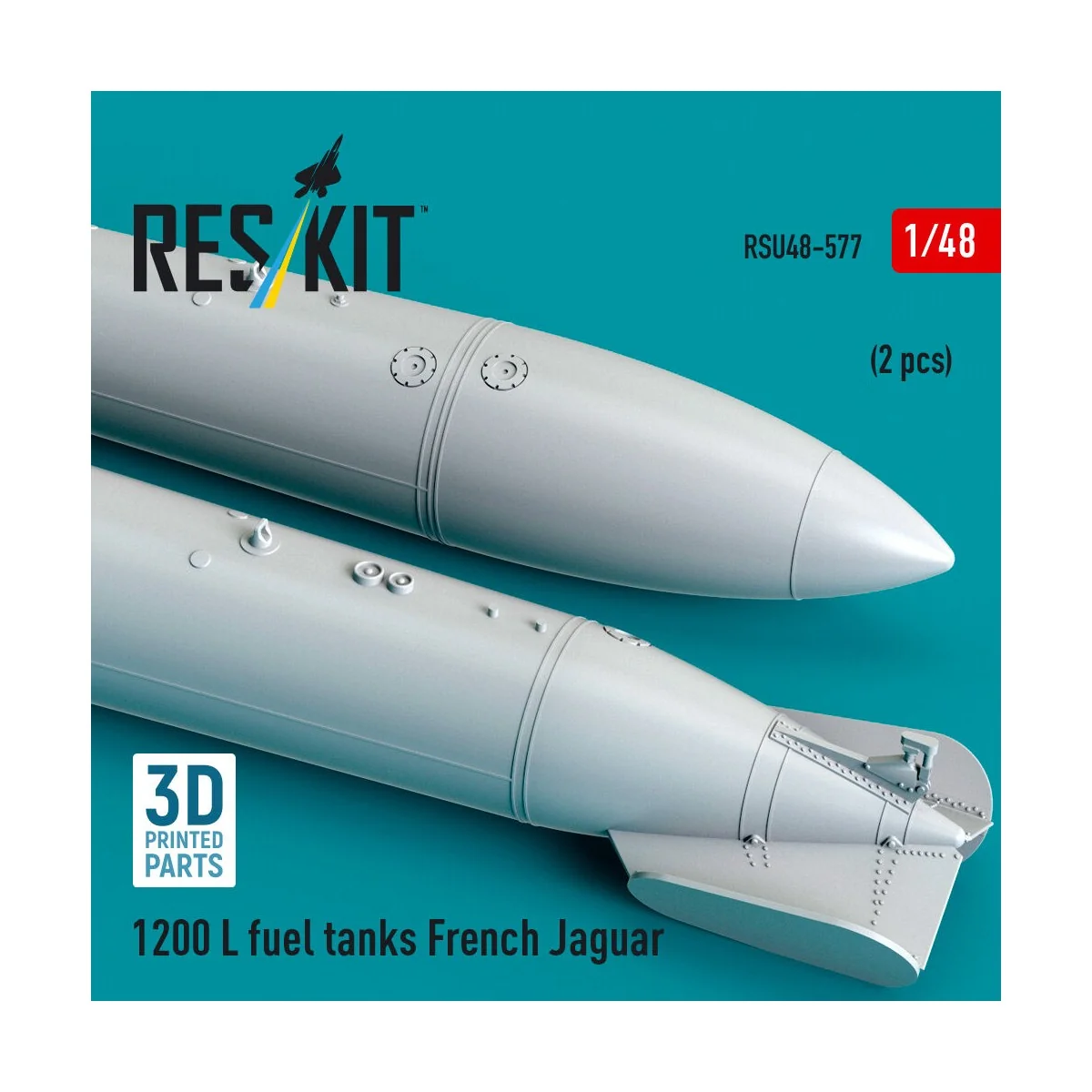 1200 L fuel tanks French Jaguar (2 pcs) (3D Printed), 1/48 - ResKit...