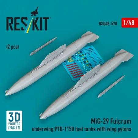 MiG-29 Fulcrum underwing PTB-1150 fuel tanks with wing pylons (2 pc...