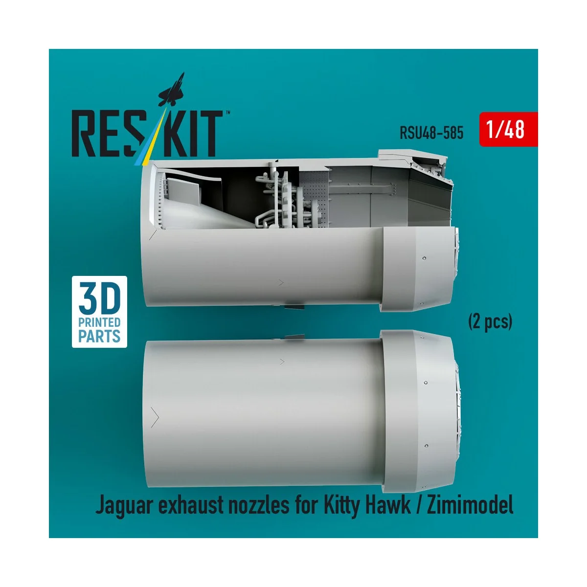 Jaguar exhaust nozzles for Kitty Hawk / Zimimodel (3D Printed), 1/4...