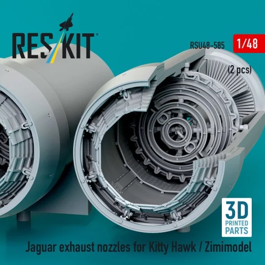 Jaguar exhaust nozzles for Kitty Hawk / Zimimodel (3D Printed), 1/4...