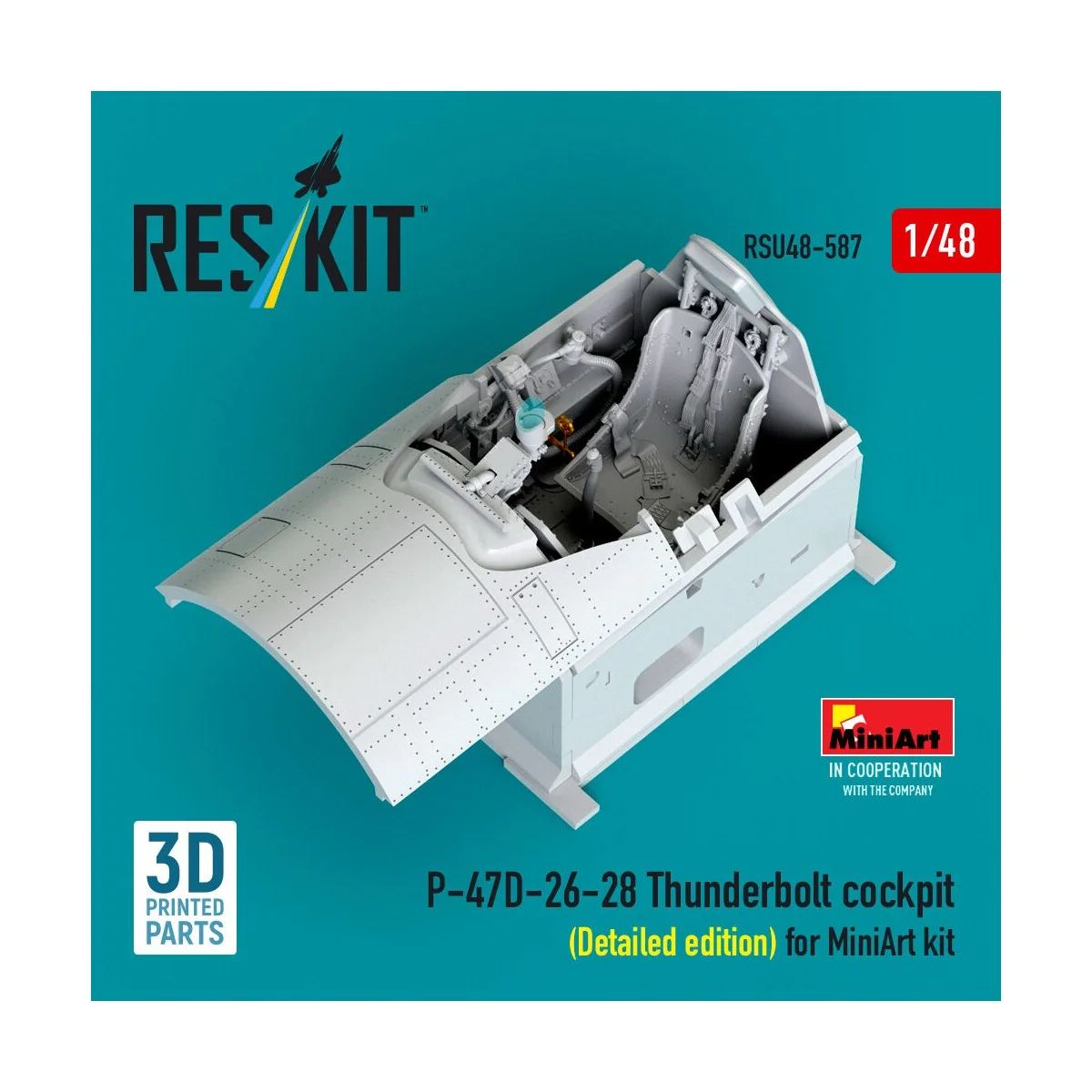 P-47D-26-28 Thunderbolt cockpit (Detailed edition) for MiniArt kit ...