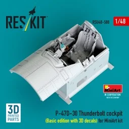 P-47D-30 Thunderbolt cockpit (Basic edition with 3D decals) for Min...