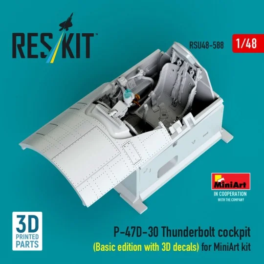 P-47D-30 Thunderbolt cockpit (Basic edition with 3D decals) for Min...