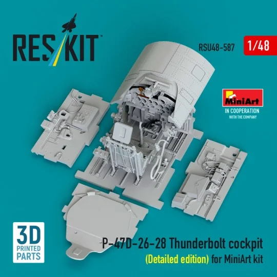P-47D-26-28 Thunderbolt cockpit (Detailed edition) for MiniArt kit ...