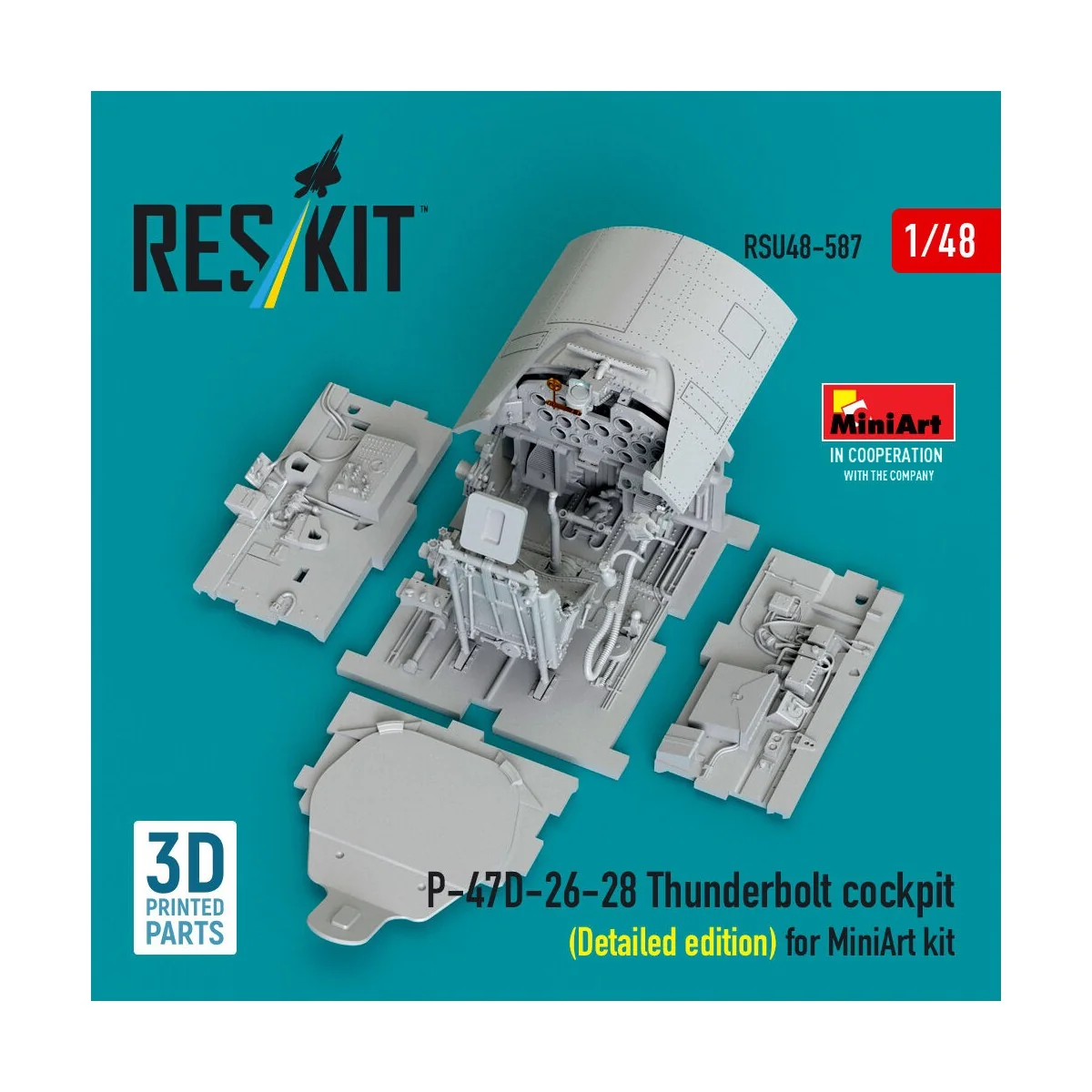 P-47D-26-28 Thunderbolt cockpit (Detailed edition) for MiniArt kit ...