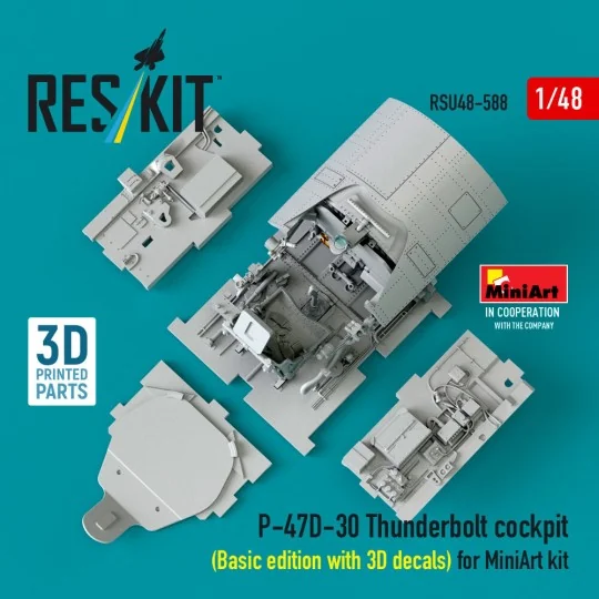 P-47D-30 Thunderbolt cockpit (Basic edition with 3D decals) for Min...