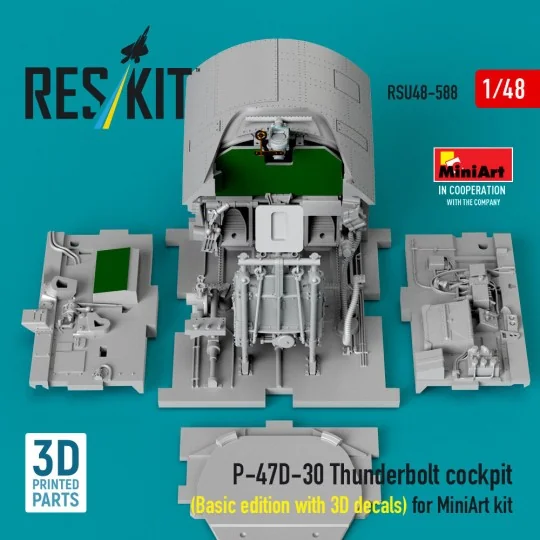 P-47D-30 Thunderbolt cockpit (Basic edition with 3D decals) for Min...