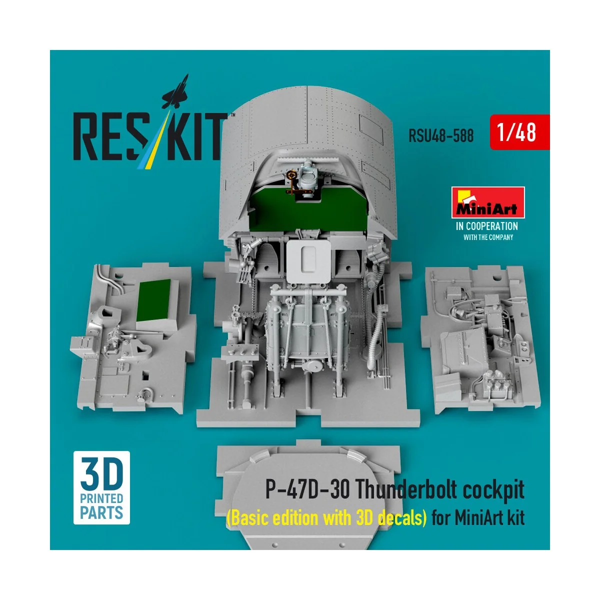 P-47D-30 Thunderbolt cockpit (Basic edition with 3D decals) for Min...