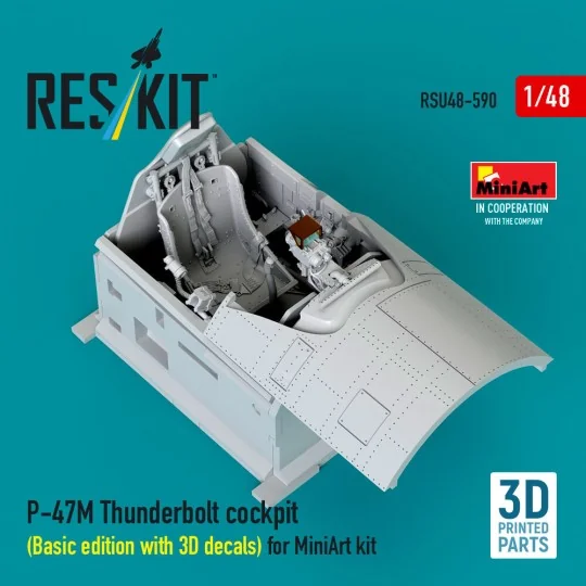 P-47M Thunderbolt cockpit (Basic edition with 3D decals) for MiniAr...