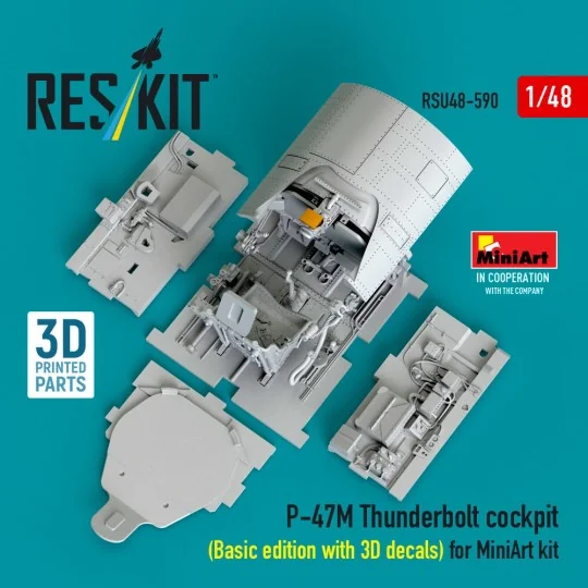 P-47M Thunderbolt cockpit (Basic edition with 3D decals) for MiniAr...