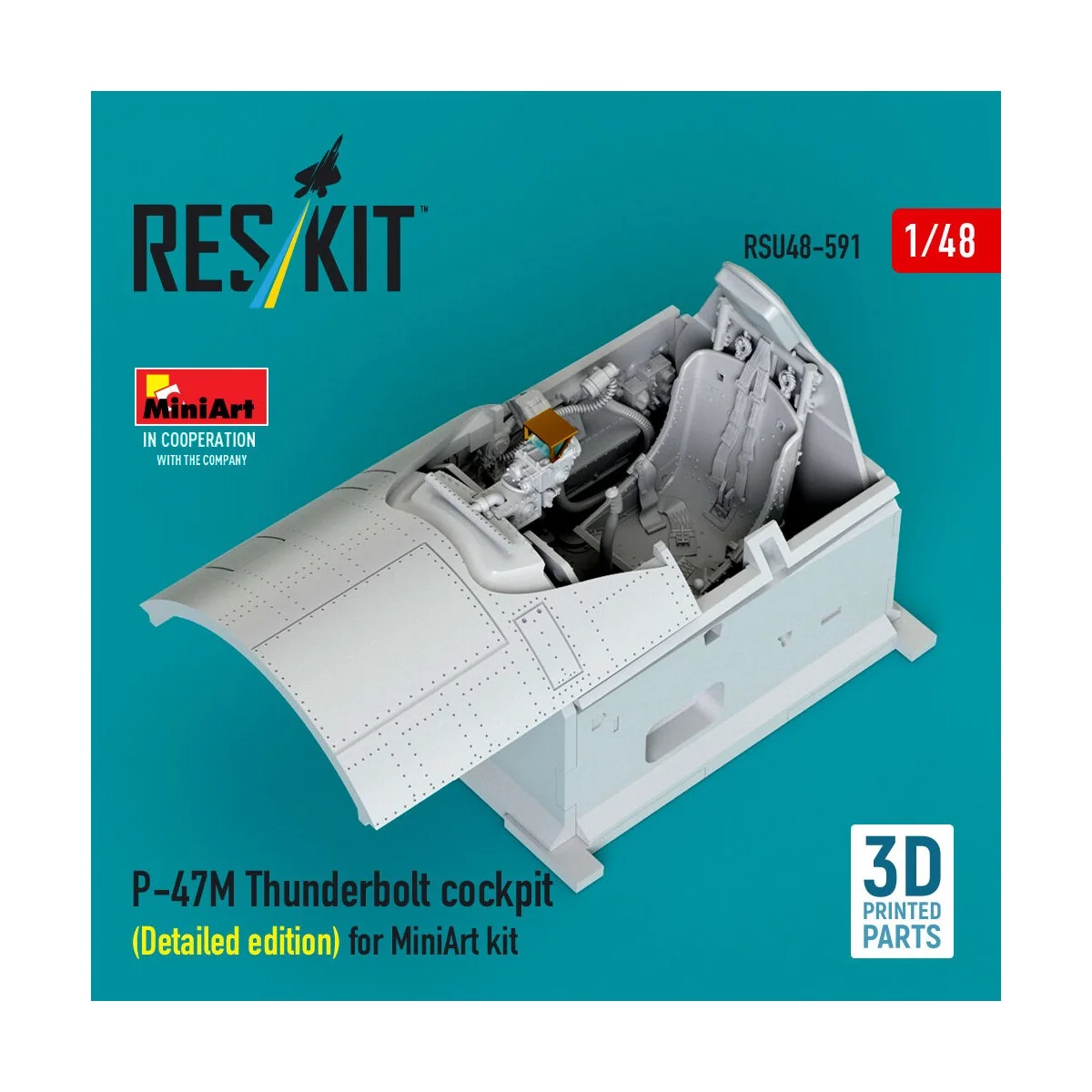 P-47M Thunderbolt cockpit (Detailed edition) for MiniArt kit (3D Pr...