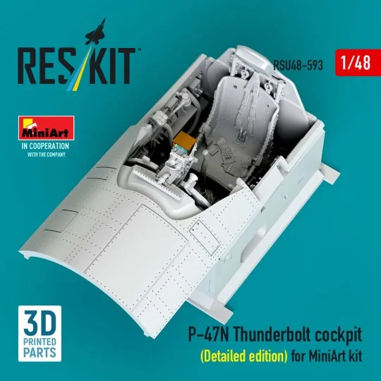 P-47N Thunderbolt cockpit (Detailed edition) for MiniArt kit (3D Pr... P-47N Thunderbolt cockpit (Detailed edition) for MiniArt kit (3D Pr...