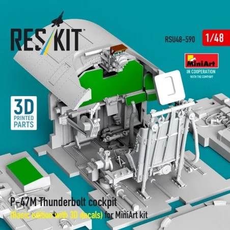 P-47M Thunderbolt cockpit (Basic edition with 3D decals) for MiniAr...