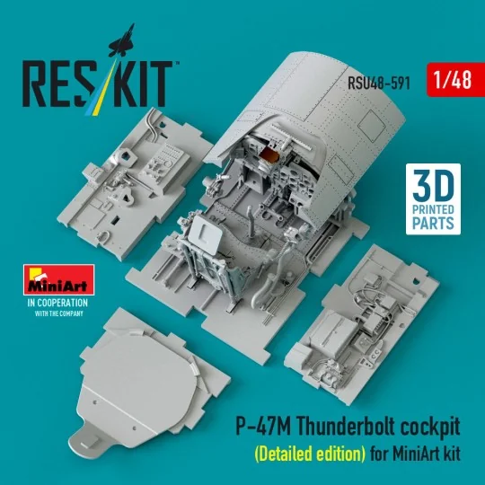 P-47M Thunderbolt cockpit (Detailed edition) for MiniArt kit (3D Pr...