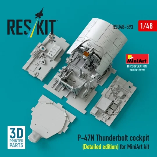 P-47N Thunderbolt cockpit (Detailed edition) for MiniArt kit (3D Pr... P-47N Thunderbolt cockpit (Detailed edition) for MiniArt kit (3D Pr...