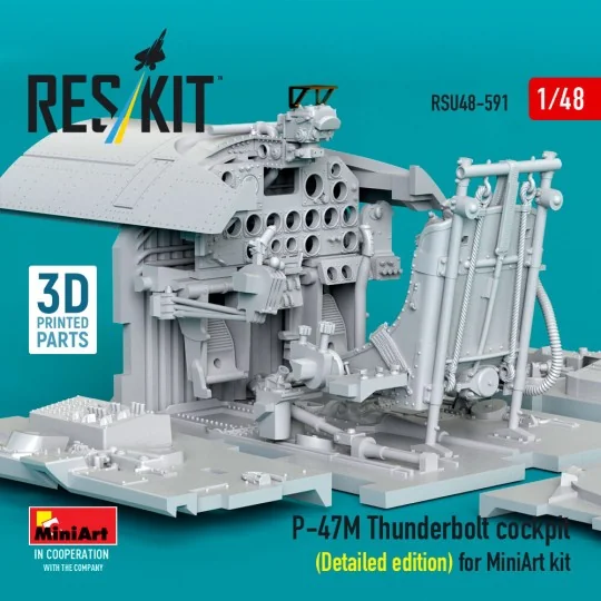 P-47M Thunderbolt cockpit (Detailed edition) for MiniArt kit (3D Pr...