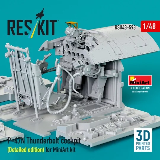 P-47N Thunderbolt cockpit (Detailed edition) for MiniArt kit (3D Pr... P-47N Thunderbolt cockpit (Detailed edition) for MiniArt kit (3D Pr...