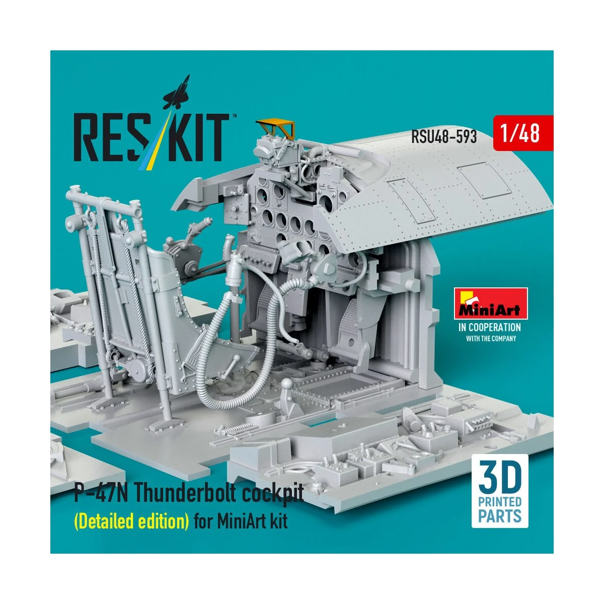 P-47N Thunderbolt cockpit (Detailed edition) for MiniArt kit (3D Pr... P-47N Thunderbolt cockpit (Detailed edition) for MiniArt kit (3D Pr...