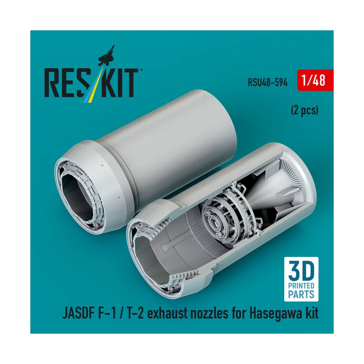 JASDF F-1 / T-2 exhaust nozzles for Hasegawa kit (3D Printed), 1/48...