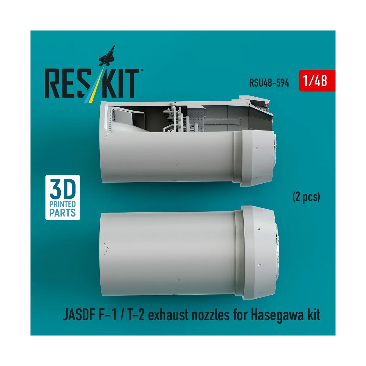 JASDF F-1 / T-2 exhaust nozzles for Hasegawa kit (3D Printed), 1/48...