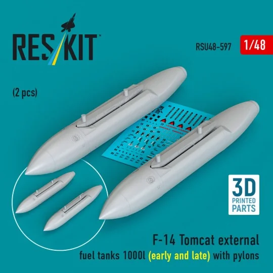 F-14 Tomcat external fuel tanks 1000l (early and late) with pylons ...