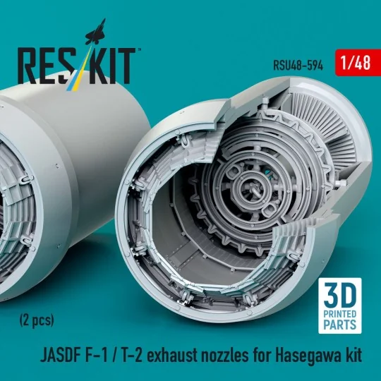 JASDF F-1 / T-2 exhaust nozzles for Hasegawa kit (3D Printed), 1/48...